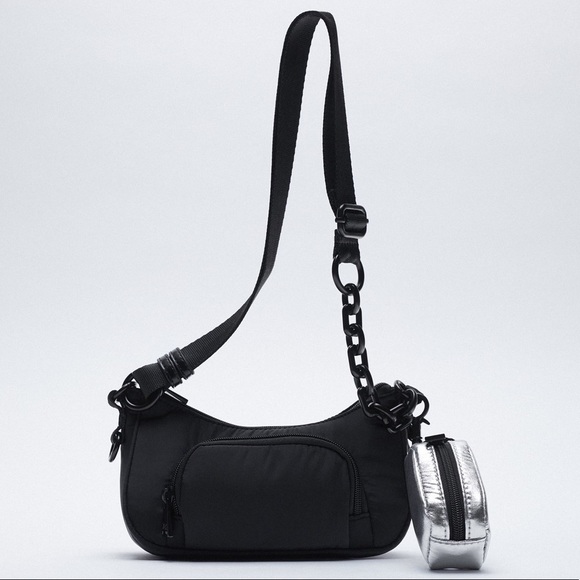 Zara Bags Nwt Zara Black Crossbody Bag With Chain Pocket Poshmark